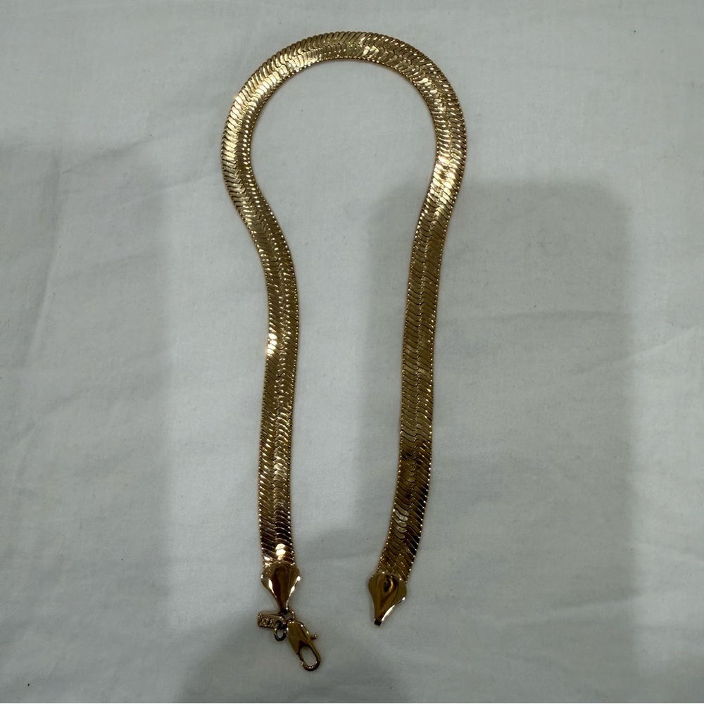 Vanessa Mooney Ghostface Chain Thick Snake Gold Necklace 24k gold plated - Picture 12 of 12